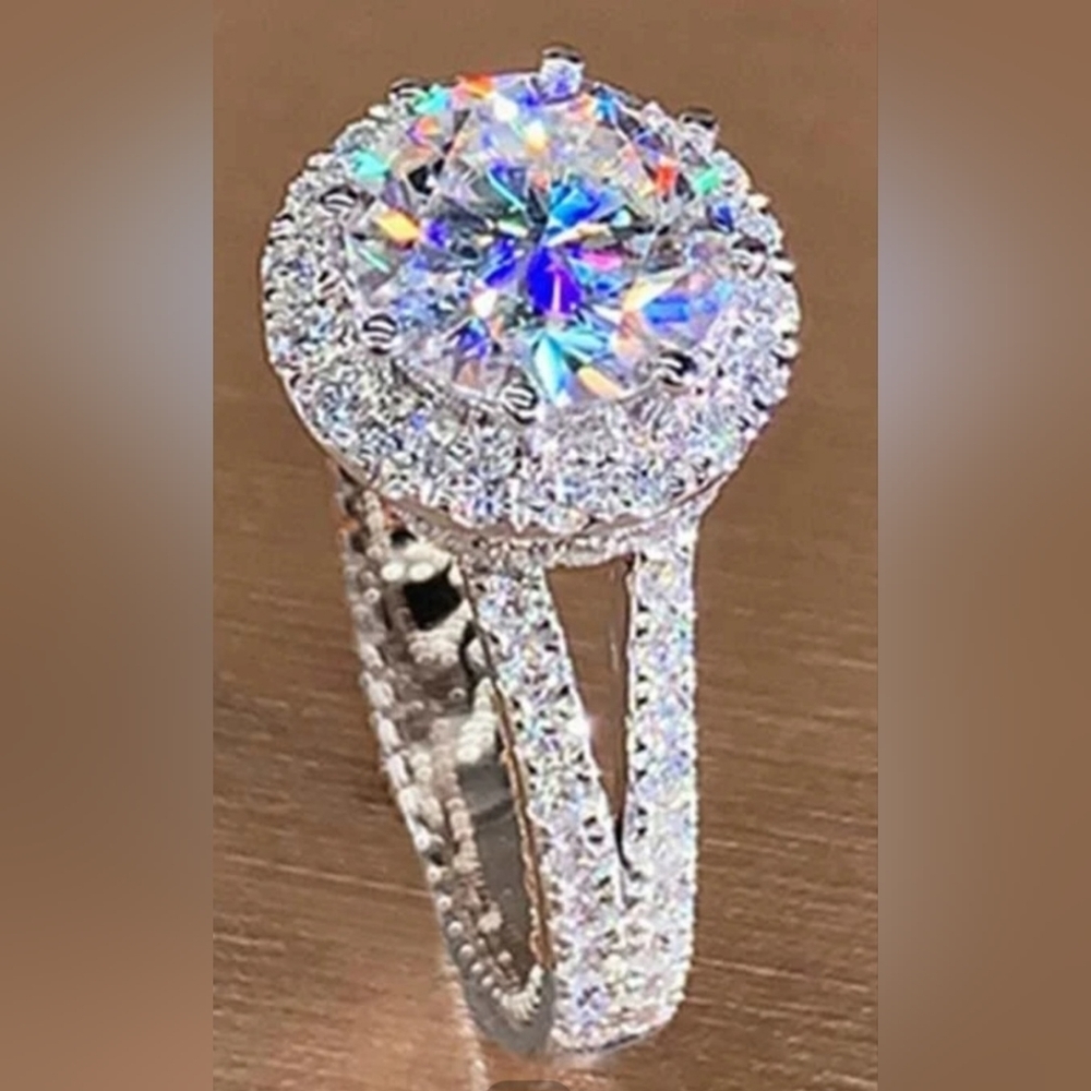 Rhinestone Silver Ring